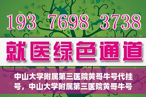 中山大学附属第三医院黄哥牛号代挂号，中山大学附属第三医院黄哥牛号助您轻松挂号就医