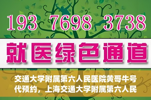 交通大学附属第六人民医院黄哥牛号代预约，上海交通大学附属第六人民医院黄哥牛号预约服务启动