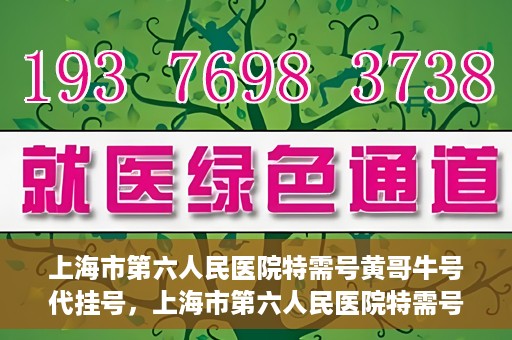 上海市第六人民医院特需号黄哥牛号代挂号，上海市第六人民医院特需号专家黄哥代挂号服务解析