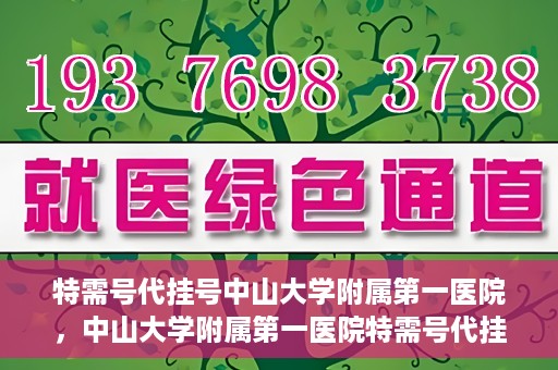 特需号代挂号中山大学附属第一医院，中山大学附属第一医院特需号代挂号服务解析