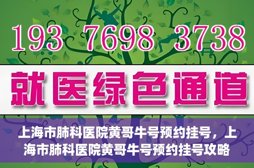 上海市肺科医院黄哥牛号预约挂号，上海市肺科医院黄哥牛号预约挂号攻略，轻松掌握挂号秘籍