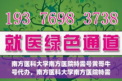 南方医科大学南方医院特需号黄哥牛号代办，南方医科大学南方医院特需号黄哥牛号代办服务解析