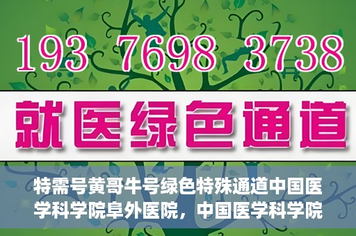 特需号黄哥牛号绿色特殊通道中国医学科学院阜外医院，中国医学科学院阜外医院特需号绿色特殊通道，黄哥牛号的独特就医体验