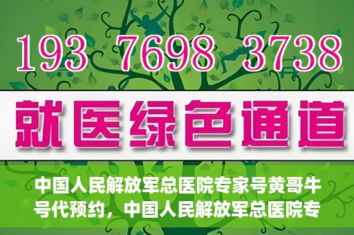 中国人民解放军总医院专家号黄哥牛号代预约，中国人民解放军总医院专家号预约服务，黄哥牛号预约系统解析