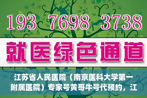 江苏省人民医院（南京医科大学第一附属医院）专家号黄哥牛号代预约，江苏省人民医院专家号预约服务解析，黄哥牛号代预约指南