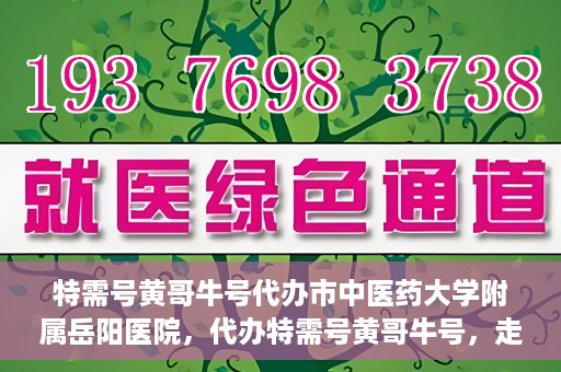 特需号黄哥牛号代办市中医药大学附属岳阳医院，代办特需号黄哥牛号，走进岳阳医院的中医药魅力