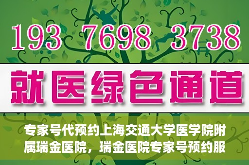 专家号代预约上海交通大学医学院附属瑞金医院，瑞金医院专家号预约服务解析，专业预约，便捷就医体验