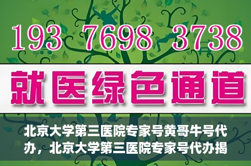 北京大学第三医院专家号黄哥牛号代办，北京大学第三医院专家号代办揭秘，黄哥牛号助您预约专家就医