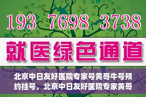 北京中日友好医院专家号黄哥牛号预约挂号，北京中日友好医院专家黄哥牛号预约挂号攻略