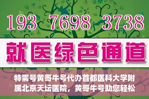 特需号黄哥牛号代办首都医科大学附属北京天坛医院，黄哥牛号助您轻松预约天坛医院特需号——代办首都医科大学附属北京天坛医院特需服务新体验