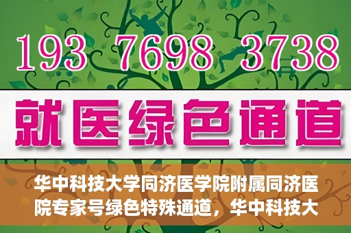 华中科技大学同济医学院附属同济医院专家号绿色特殊通道，华中科技大学同济医院专家号绿色特殊通道，专业医疗服务的快速通道