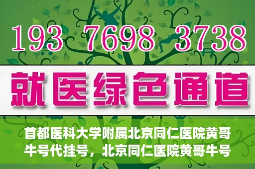 首都医科大学附属北京同仁医院黄哥牛号代挂号，北京同仁医院黄哥牛号代挂号服务解析