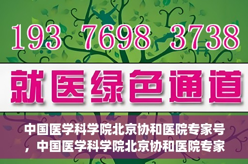 中国医学科学院北京协和医院专家号，中国医学科学院北京协和医院专家号解析，权威医疗团队与精准诊疗的完美结合