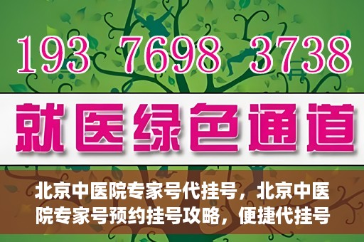 北京中医院专家号代挂号，北京中医院专家号预约挂号攻略，便捷代挂号服务解析