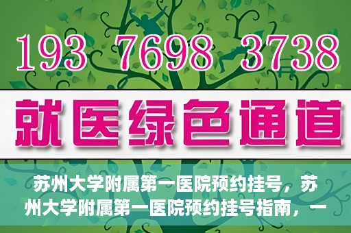 苏州大学附属第一医院预约挂号，苏州大学附属第一医院预约挂号指南，一站式解决您的就医难题