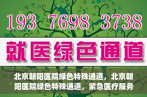 北京朝阳医院绿色特殊通道，北京朝阳医院绿色特殊通道，紧急医疗服务的速度与温情