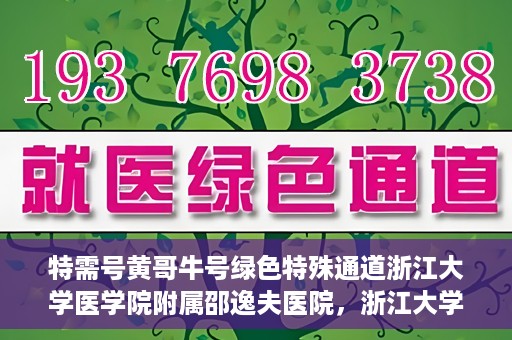 特需号黄哥牛号绿色特殊通道浙江大学医学院附属邵逸夫医院，浙江大学医学院附属邵逸夫医院特需绿色特殊通道黄哥牛号的人文关怀之旅