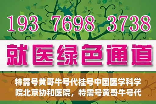特需号黄哥牛号代挂号中国医学科学院北京协和医院，特需号黄哥牛号代挂号——揭秘北京协和医院挂号攻略
