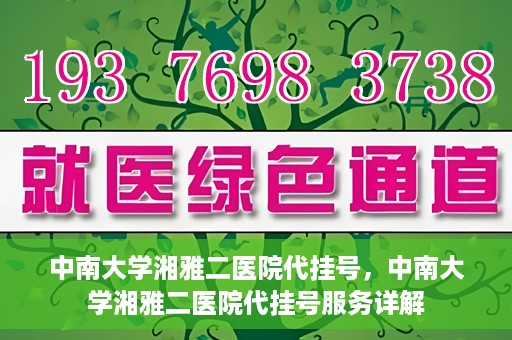中南大学湘雅二医院代挂号，中南大学湘雅二医院代挂号服务详解