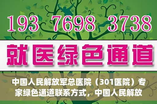 中国人民解放军总医院（301医院）专家绿色通道联系方式，中国人民解放军总医院（301医院）专家绿色通道服务热线及联系方式揭秘