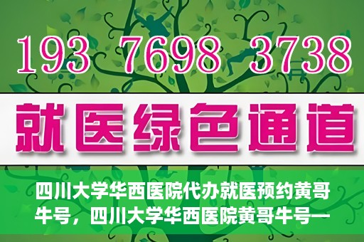 四川大学华西医院代办就医预约黄哥牛号，四川大学华西医院黄哥牛号——预约就医代办服务详解
