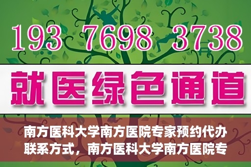 南方医科大学南方医院专家预约代办联系方式，南方医科大学南方医院专家预约代办服务指南，一键联系便捷预约专家服务