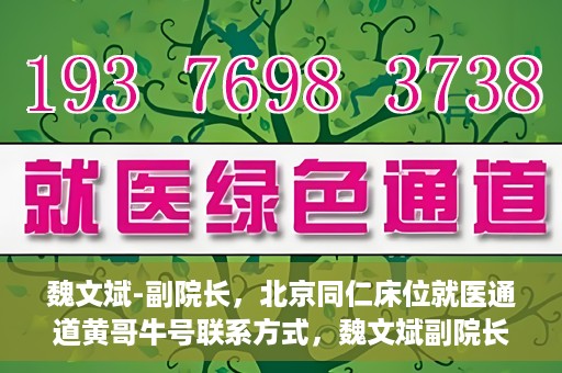 魏文斌-副院长，北京同仁床位就医通道黄哥牛号联系方式，魏文斌副院长与北京同仁医院床位就医通道，黄哥牛号联系方式揭秘