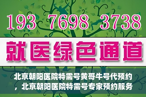 北京朝阳医院特需号黄哥牛号代预约，北京朝阳医院特需号专家预约服务解析，黄哥牛号预约指南