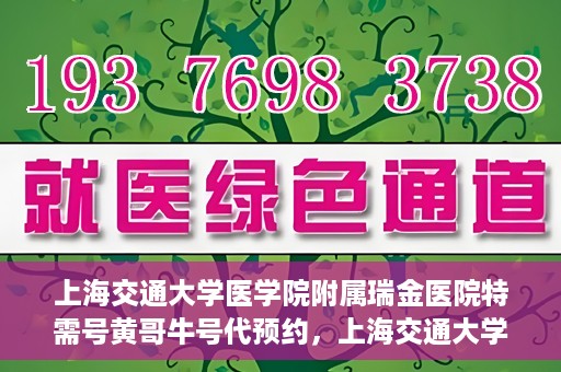 上海交通大学医学院附属瑞金医院特需号黄哥牛号代预约，上海交通大学医学院附属瑞金医院特需号预约服务解析——黄哥牛号预约攻略