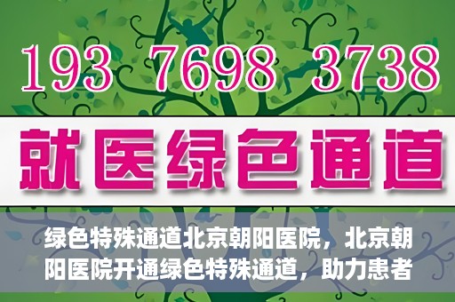 绿色特殊通道北京朝阳医院，北京朝阳医院开通绿色特殊通道，助力患者快速就医