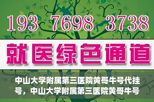 中山大学附属第三医院黄哥牛号代挂号，中山大学附属第三医院黄哥牛号助您轻松挂号就医