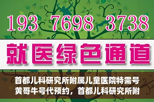 首都儿科研究所附属儿童医院特需号黄哥牛号代预约，首都儿科研究所附属儿童医院特需专家黄哥预约挂号服务解析