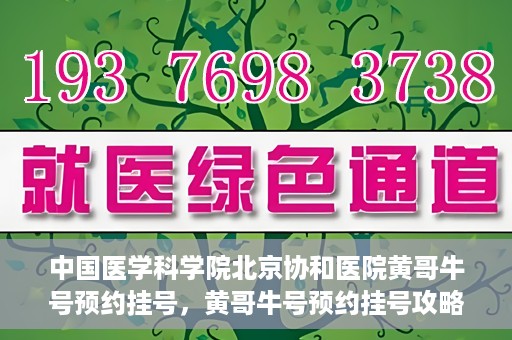 中国医学科学院北京协和医院黄哥牛号预约挂号，黄哥牛号预约挂号攻略，中国医学科学院北京协和医院就医指南