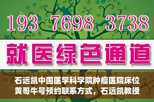 石远凯中国医学科学院肿瘤医院床位黄哥牛号预约联系方式，石远凯教授团队预约联系方式及中国医学科学院肿瘤医院床位预约攻略