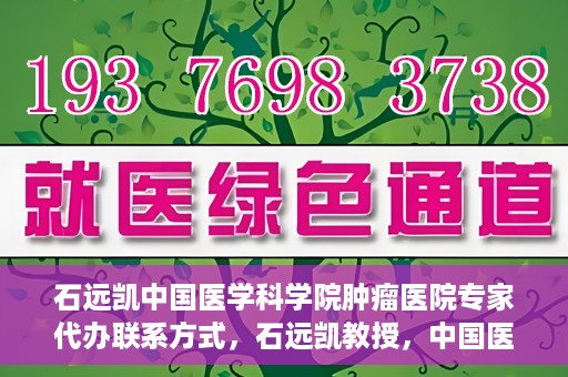 石远凯中国医学科学院肿瘤医院专家代办联系方式，石远凯教授，中国医学科学院肿瘤医院专家联系方式及预约代办指南