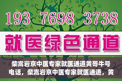 柴嵩岩京中医专家就医通道黄哥牛号电话，柴嵩岩京中医专家就医通道，黄哥牛号电话解读及预约指南
