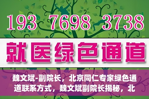 魏文斌-副院长，北京同仁专家绿色通道联系方式，魏文斌副院长揭秘，北京同仁专家绿色通道的联系渠道