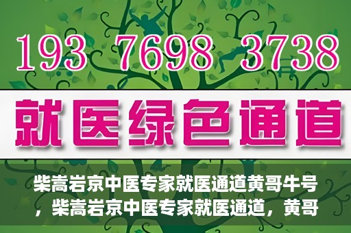 柴嵩岩京中医专家就医通道黄哥牛号，柴嵩岩京中医专家就医通道，黄哥牛号助您轻松预约专家号