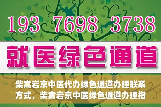 柴嵩岩京中医代办绿色通道办理联系方式，柴嵩岩京中医绿色通道办理指南，联系方式一览