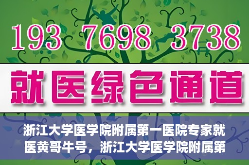 浙江大学医学院附属第一医院专家就医黄哥牛号，浙江大学医学院附属第一医院专家黄哥牛号解析，就医新视角