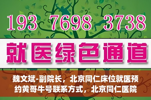 魏文斌-副院长，北京同仁床位就医预约黄哥牛号联系方式，北京同仁医院副院长魏文斌，预约就医床位联系方式及黄哥牛号解析