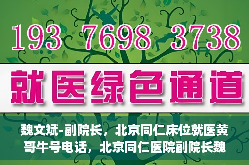 魏文斌-副院长，北京同仁床位就医黄哥牛号电话，北京同仁医院副院长魏文斌，床位就医黄哥牛号电话揭秘