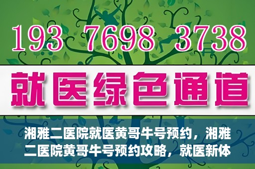 湘雅二医院就医黄哥牛号预约，湘雅二医院黄哥牛号预约攻略，就医新体验