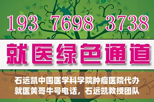 石远凯中国医学科学院肿瘤医院代办就医黄哥牛号电话，石远凯教授团队就医咨询热线，黄哥牛号电话预约挂号服务。
