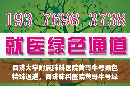 同济大学附属肺科医院黄哥牛号绿色特殊通道，同济肺科医院黄哥牛号绿色特殊通道揭秘
