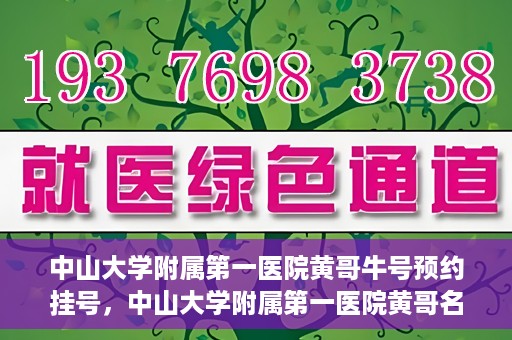 中山大学附属第一医院黄哥牛号预约挂号，中山大学附属第一医院黄哥名医牛号预约挂号攻略
