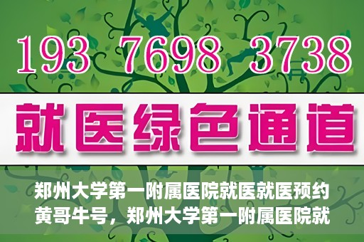 郑州大学第一附属医院就医就医预约黄哥牛号，郑州大学第一附属医院就医预约秘籍，黄哥牛号引领便捷就医新风尚