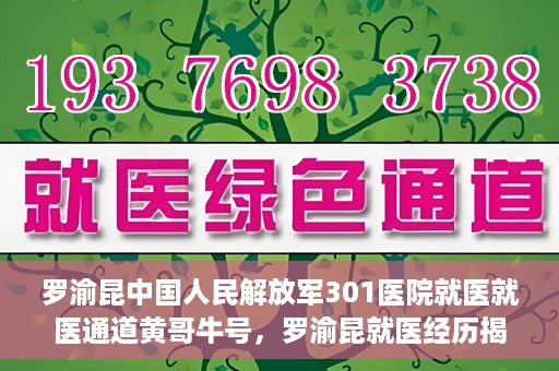 罗渝昆中国人民解放军301医院就医就医通道黄哥牛号，罗渝昆就医经历揭秘，中国人民解放军301医院就医通道背后的故事