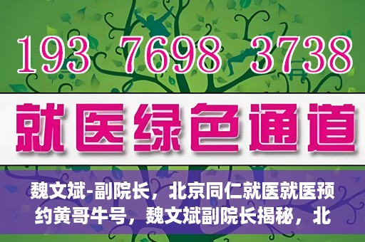 魏文斌-副院长，北京同仁就医就医预约黄哥牛号，魏文斌副院长揭秘，北京同仁医院就医预约的黄哥牛号攻略