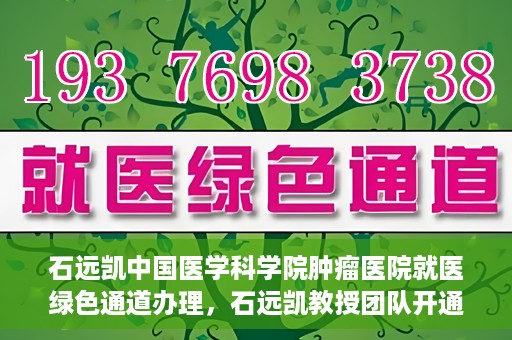 石远凯中国医学科学院肿瘤医院就医绿色通道办理，石远凯教授团队开通中国医学科学院肿瘤医院就医绿色通道办理服务